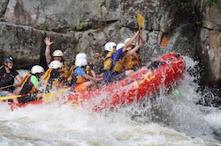 Group of People Whitewater Rafting on the Penobscot River