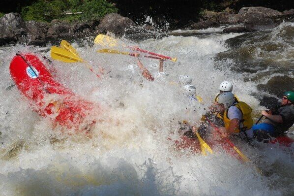 White Water Rafters Flipped Over
